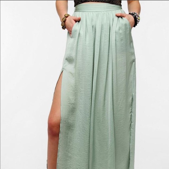 light green maxi skirt